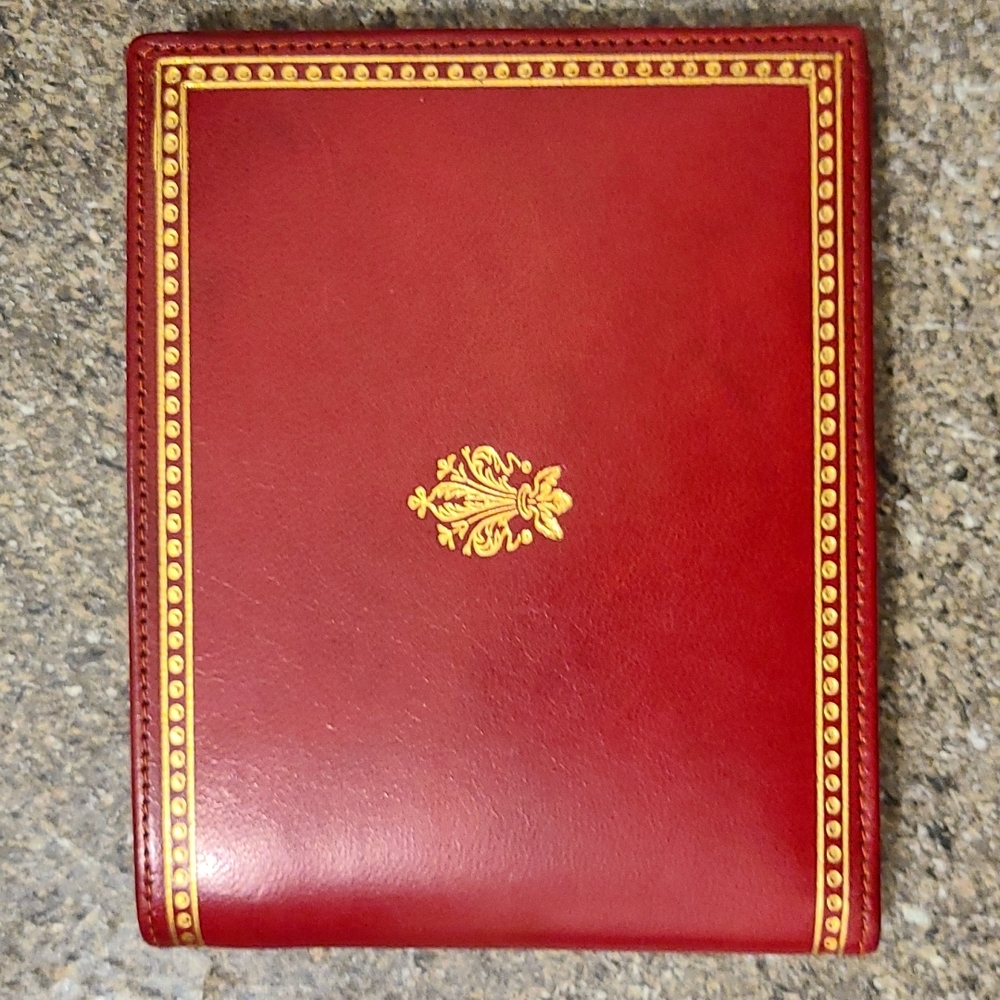Leather Wallet with Gold Accents
